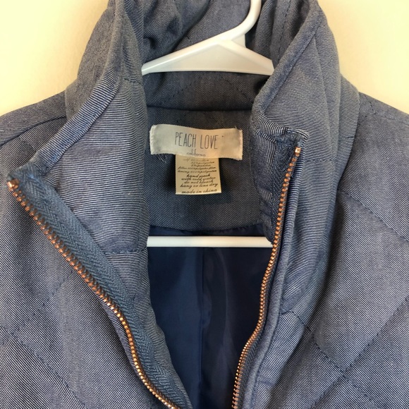 Peach Love California Blue Vest Rose Gold Zip S - Picture 5 of 6